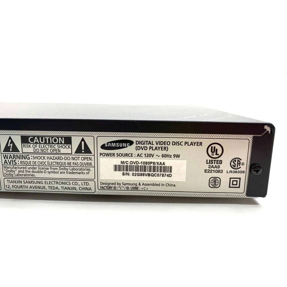 Samsung DVD-1080P8/XAA 1080p DVD Player HDMI Full HD Upscaling No Remote WORKING